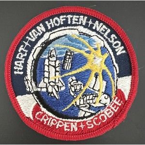 NASA Space Shuttle Mission Patch Hart Van Hoften Nelson Crippen Scobee